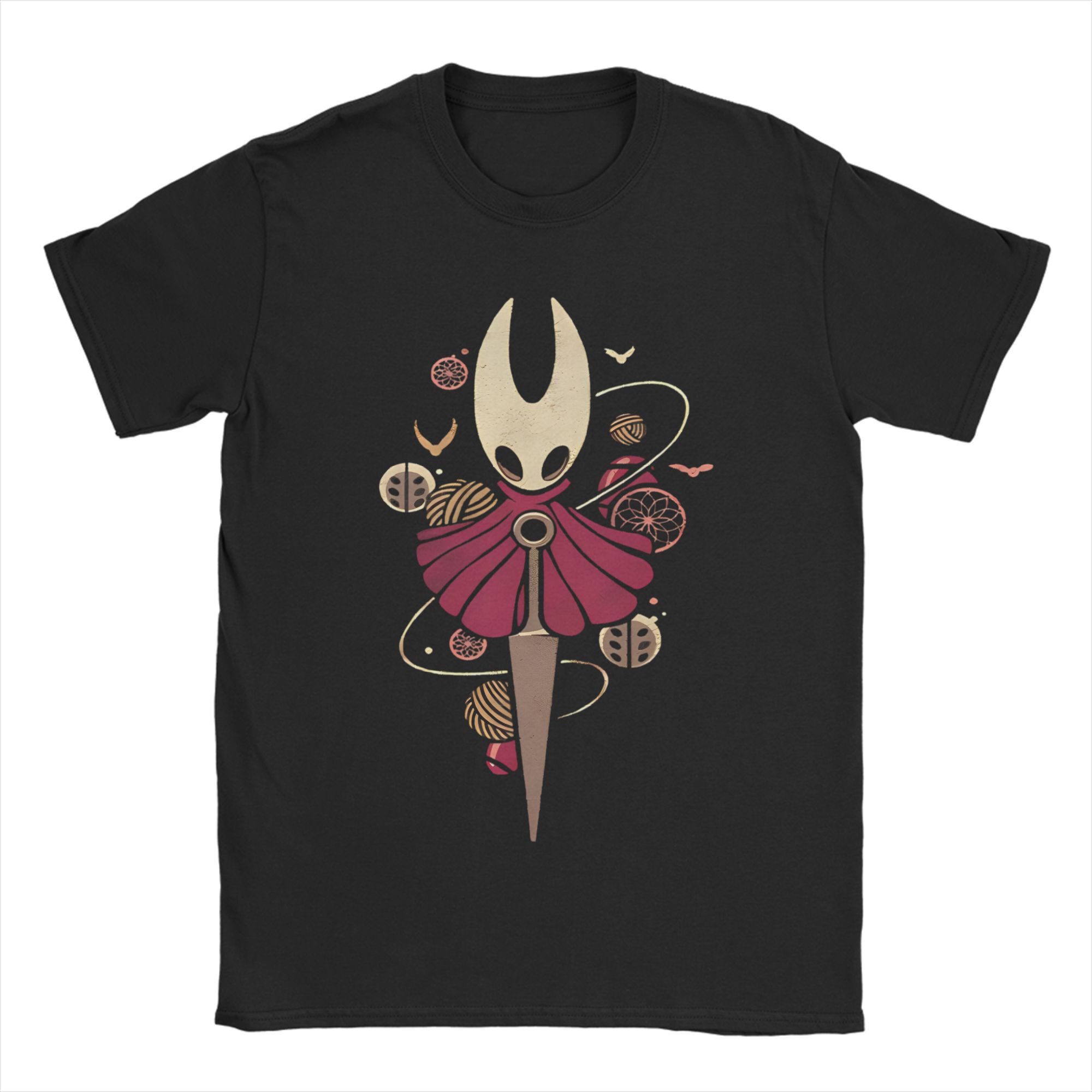 Retro Gaming T Shirt - เสื้อยืดฮอลโลว์ไนท์ ซิลค์ซอง ฮอร์เน็ต สำหรับผู้ชาย ผ้าฝ้าย เสื้อยืดวินเทจ