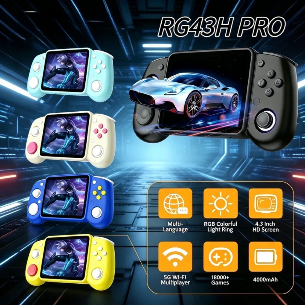 Retro Gaming System - เครื่องเล่นเกมพกพา RG43H Pro แบบเรโทร หน้าจอ 4.3