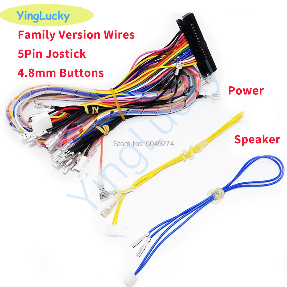 Arcade Stick Joystick - ตู้40-Pin สายรัด Pandora กล่องครอบครัวสำหรับสายเคเบิลสำหรับ5pin Sanwa จอยสติ๊กและปุ่มแบบดันเกมอาเขตคอนโซล
