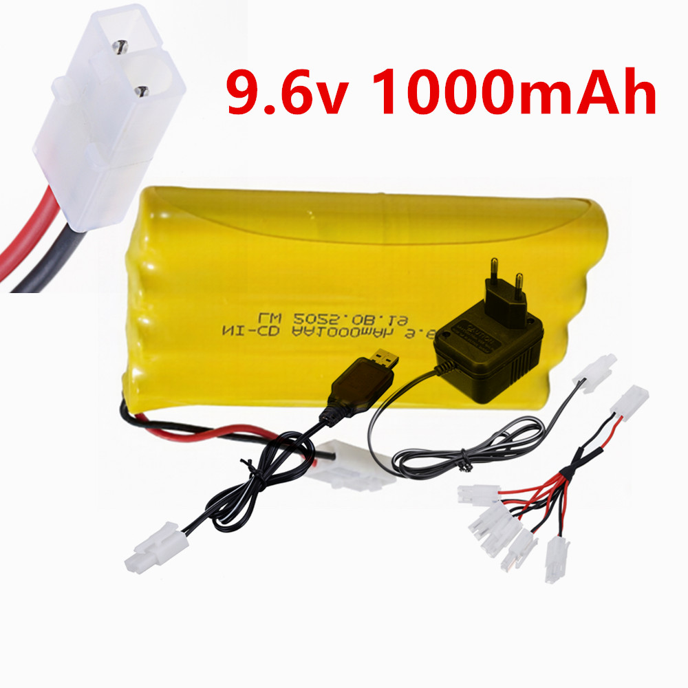 Rechargeable Battery Aa - แบตเตอรี่แบบชาร์จได้ Ni-CD AA 9.6v 1000mAh พร้อมปลั๊ก