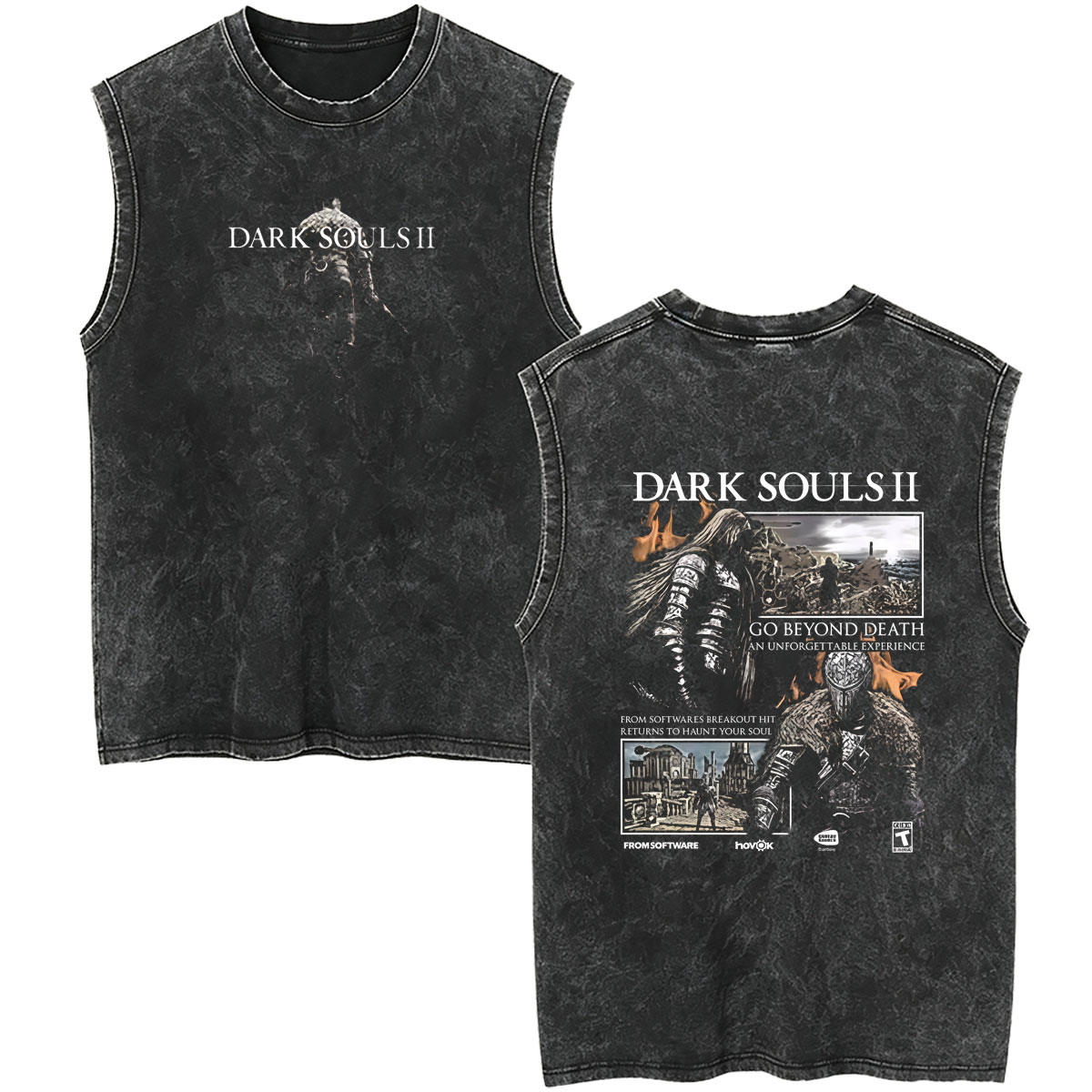 Retro Gaming T Shirt - เสื้อกล้ามวินเทจลายเกม Dark Souls สำหรับผู้ชายและผู้หญิง สไตล์เรโทร กอธิค