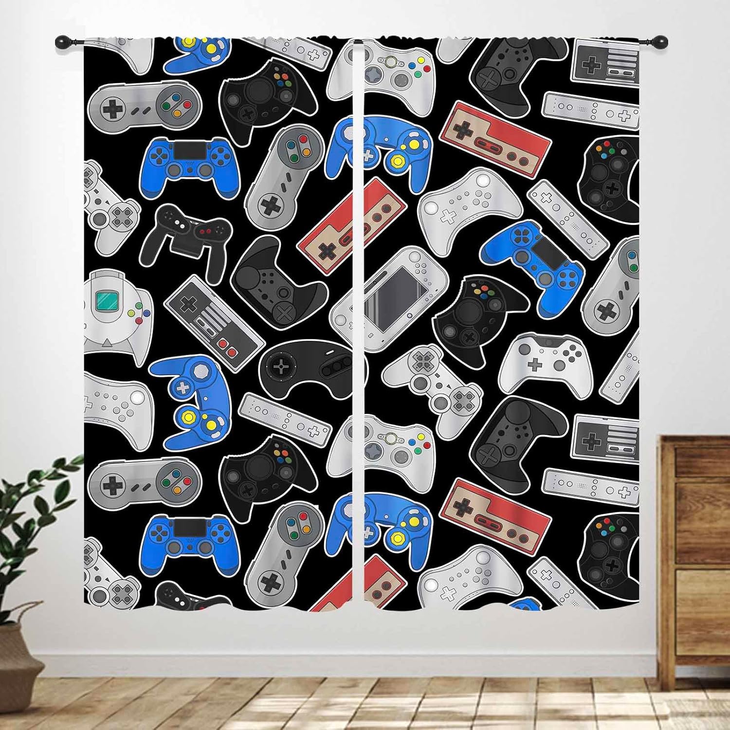 Background Retro Gaming - ผ้าม่านลาย 