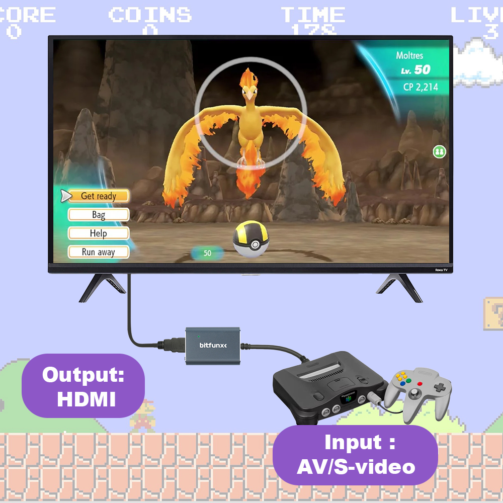 Bitfunx 720P Svideo/AV ไปยังอะ - Retro Gaming Theme บทวิจารณ์และราคา