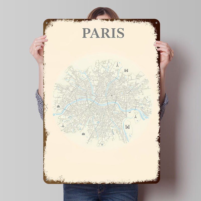 โปสเตอร์แผนที่เมืองปารีส ป้ายโ - Retro Gaming Paris บทวิจารณ์และราคา
