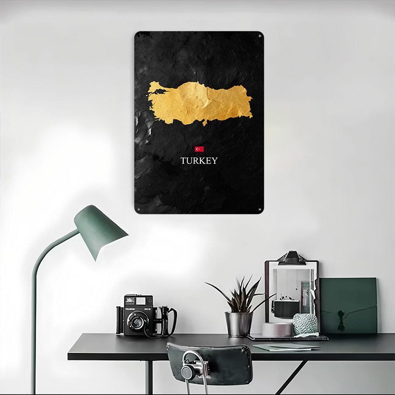 โปสเตอร์แผนที่ตุรกีสีทองบนพื้น - Background Retro Gaming บทวิจารณ์และราคา