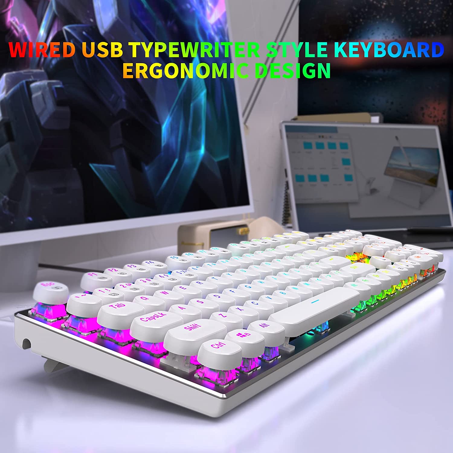 คีย์บอร์ดเกมมิ่งแบบมีสาย USB ค - Retro Gaming Uk บทวิจารณ์และราคา