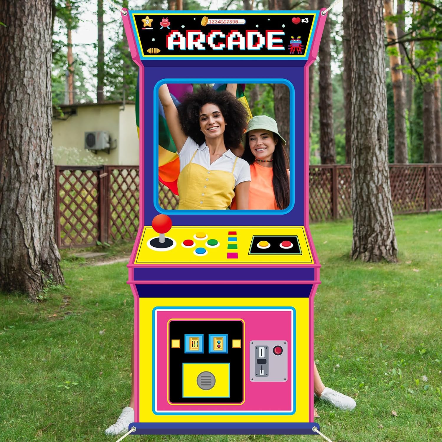 ฉากหลังถ่ายรูปเกมอาร์เคดสไตล์เ - Background Retro Gaming บทวิจารณ์และราคา