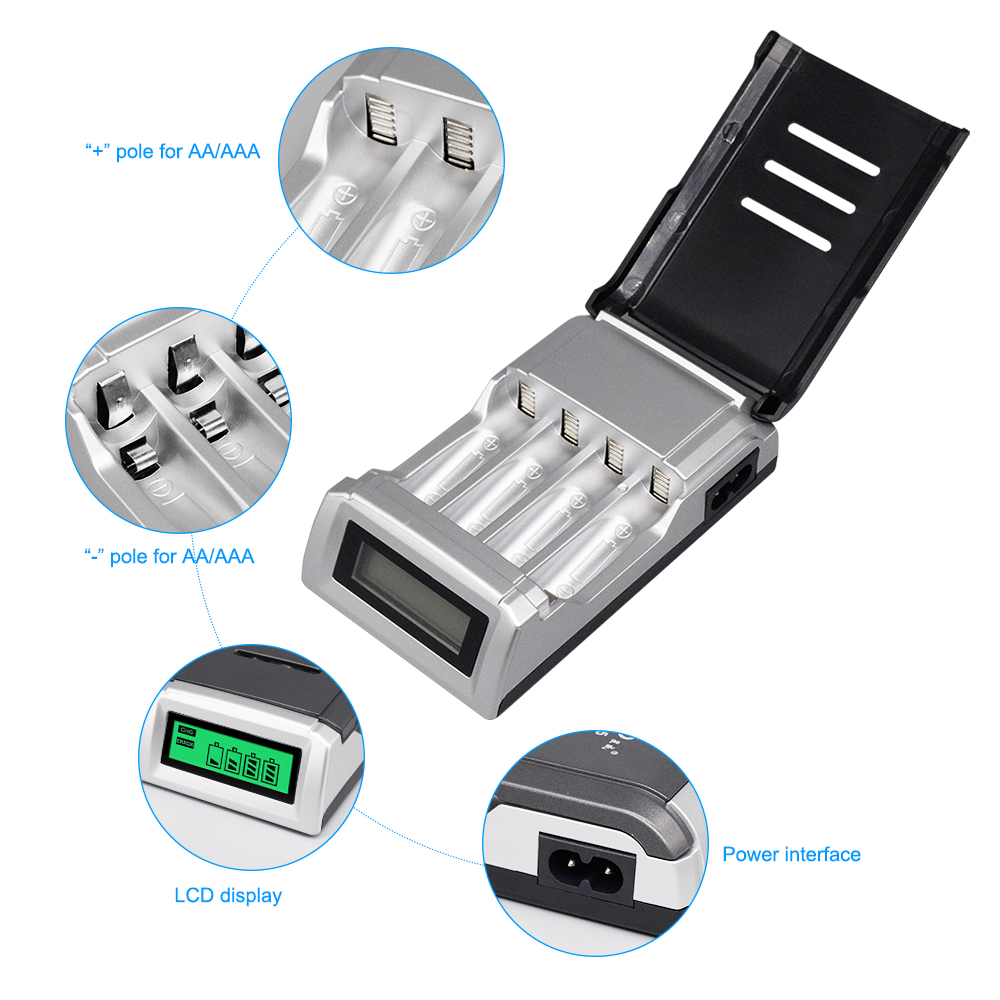PALO 4 ช่องชาร์จแบตเตอรี่จอแสด - Rechargeable Battery Aa บทวิจารณ์และราคา