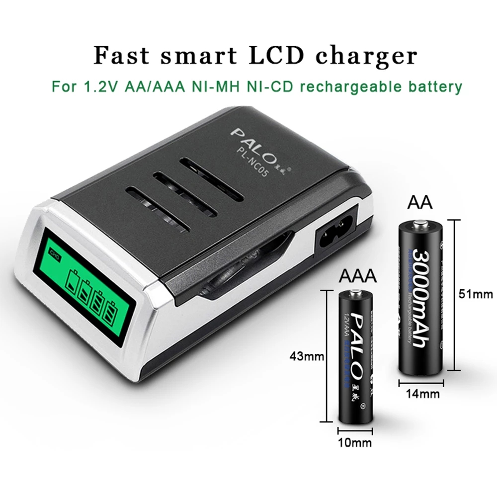 PALO 4 ช่องชาร์จแบตเตอรี่จอแสด - Rechargeable Battery Aa บทวิจารณ์และราคา
