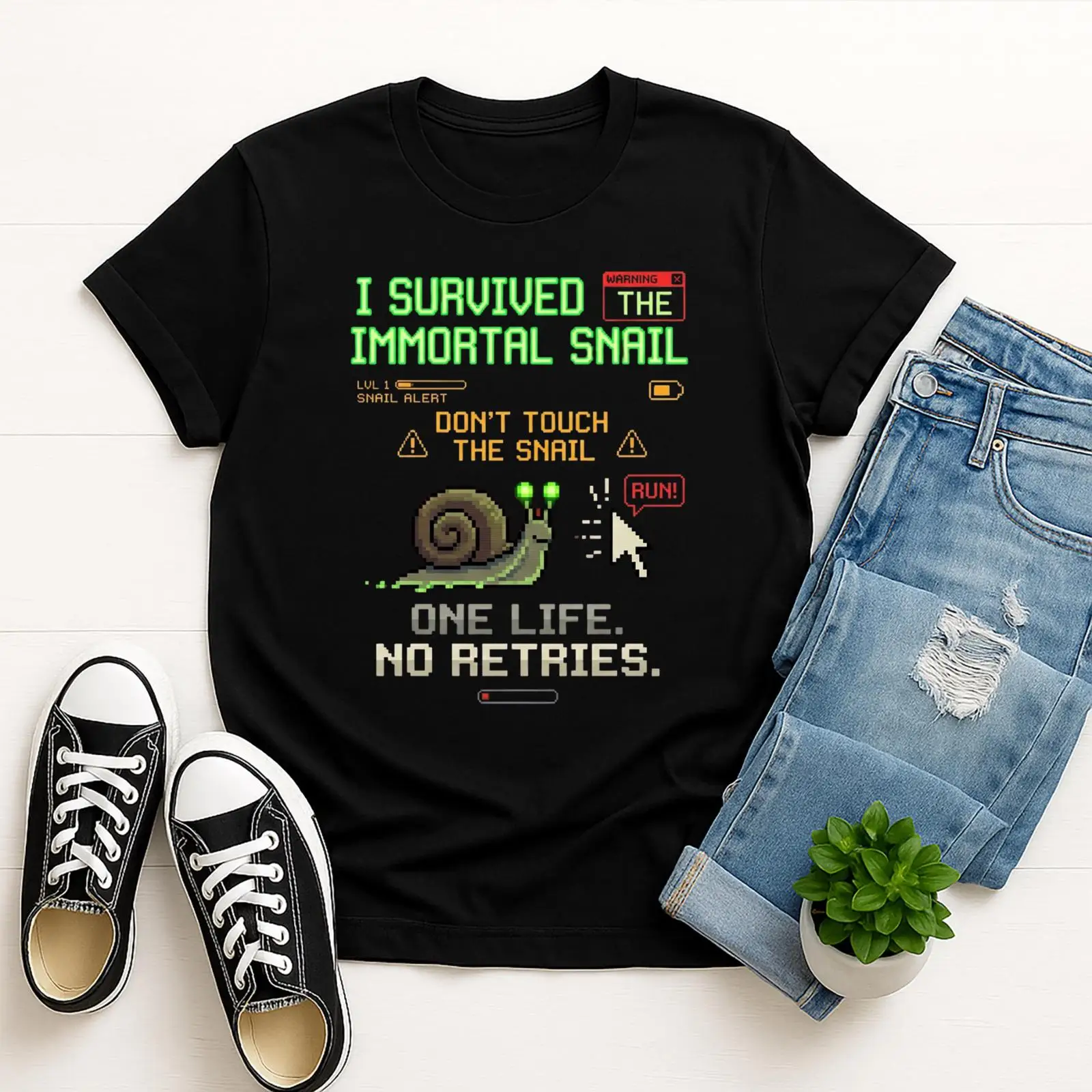 เสื้อยืดลายมุกตลกๆ สไตล์เรโทร  - Retro Gaming Meme บทวิจารณ์และราคา