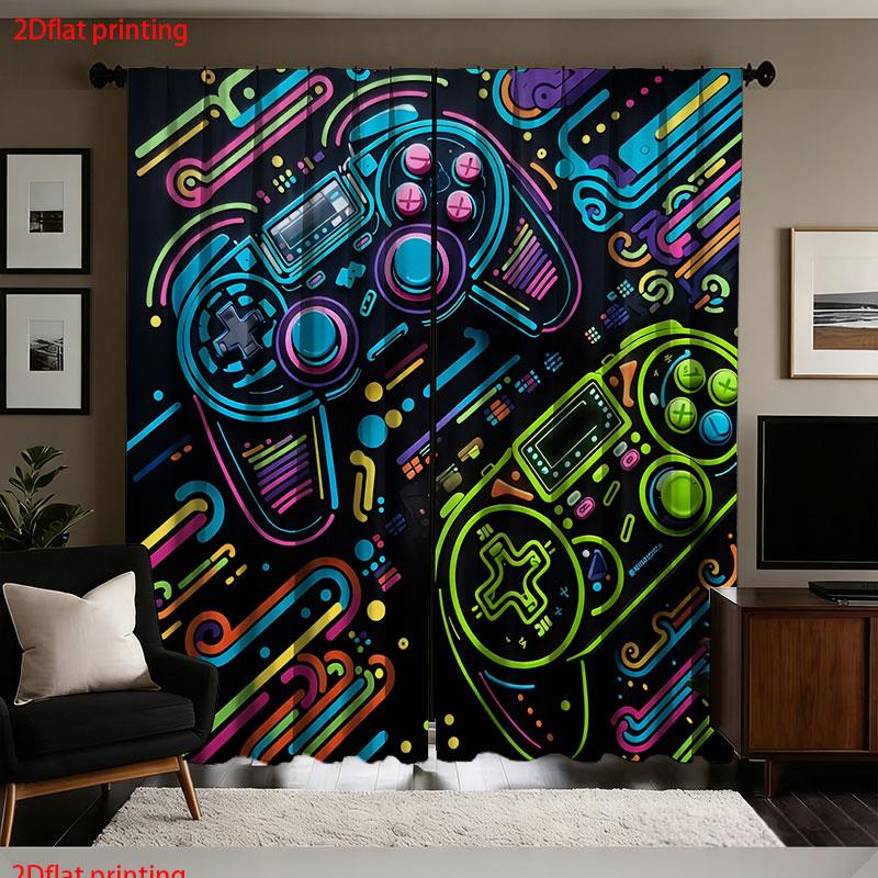 ผ้าม่านเกมมิ่ง 2 ชิ้น สไตล์นีอ - Background Retro Gaming บทวิจารณ์และราคา