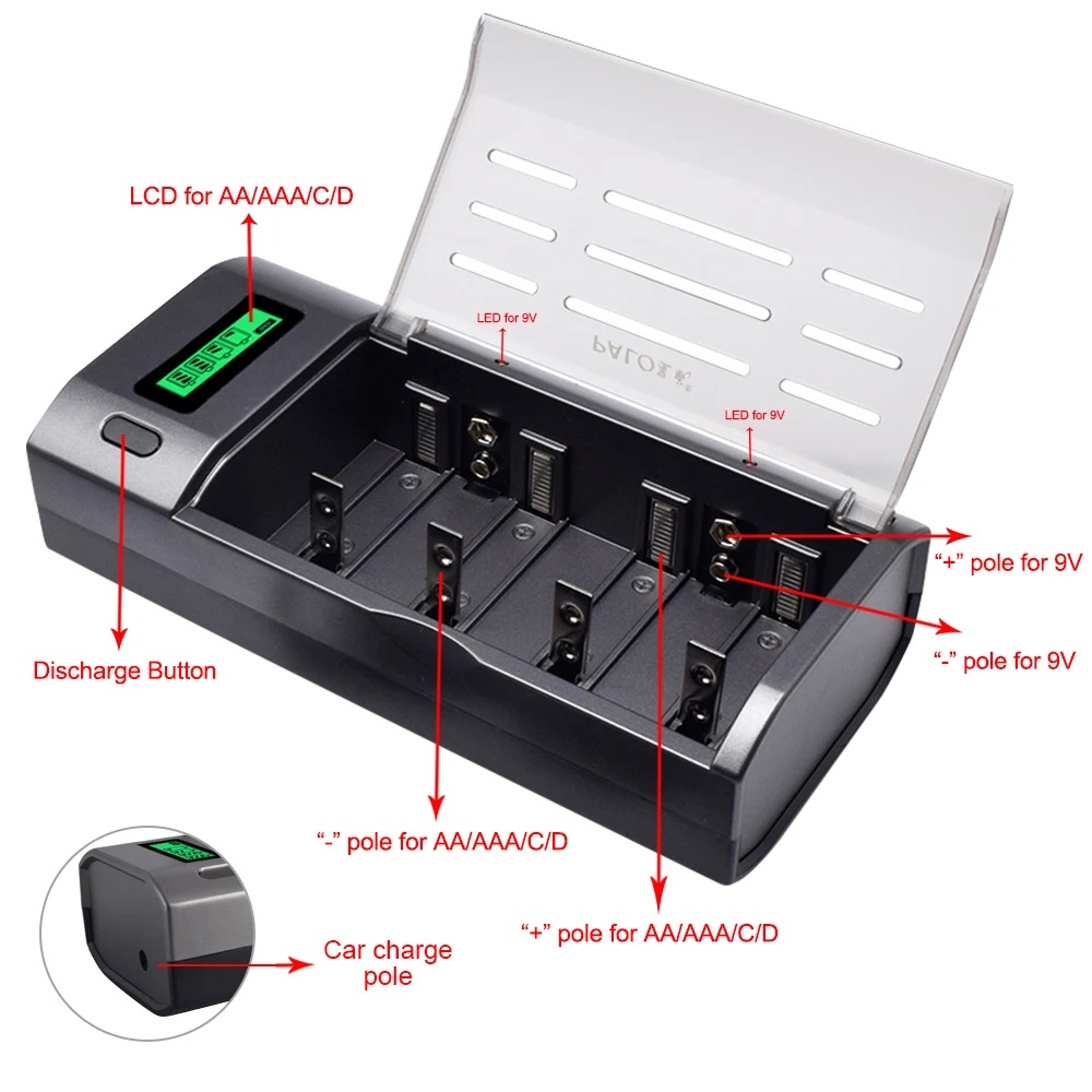 PALO 4 ช่องจอแสดงผล LCD เครื่อ - Rechargeable Battery Aa บทวิจารณ์และราคา