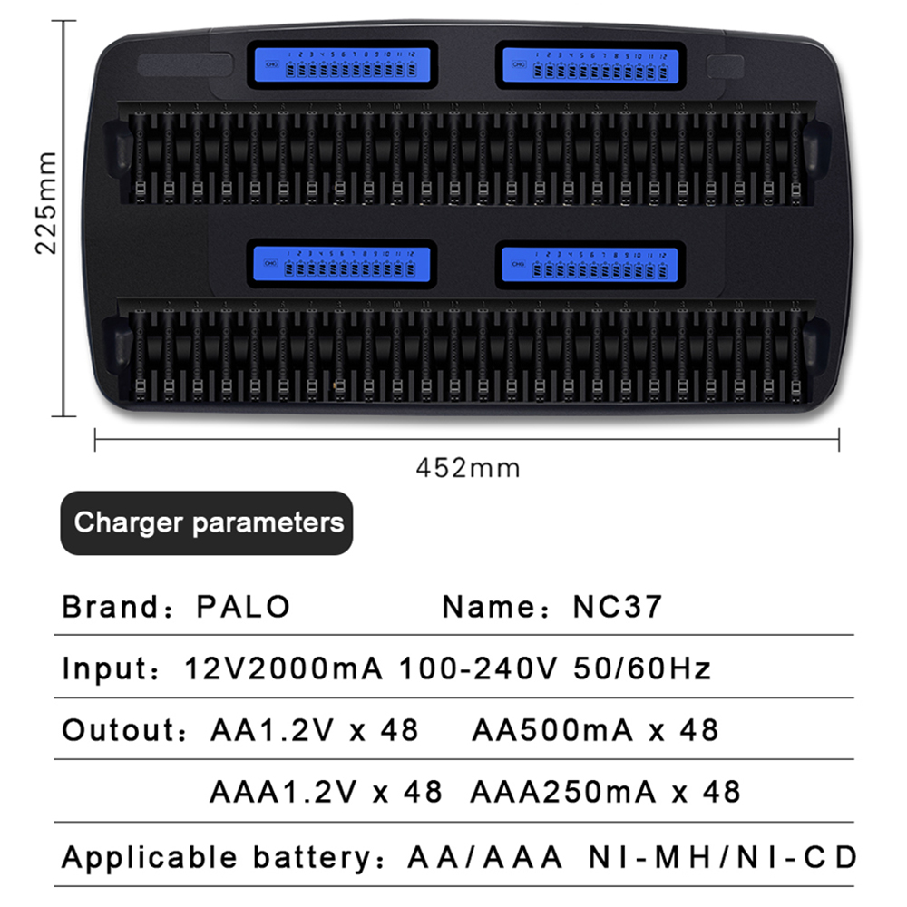 Palo 24/36/48สล็อต1.2V LCD อัจ - Rechargeable Battery Aa บทวิจารณ์และราคา